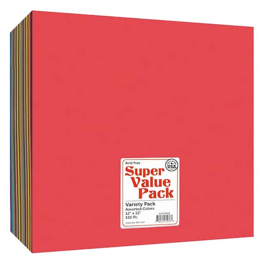 PA Paper&#x2122; Accents Super Value 12&#x22; x 12&#x22; Variety Pack Cardstock, 150 Sheets